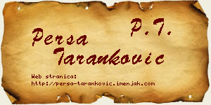 Persa Taranković vizit kartica